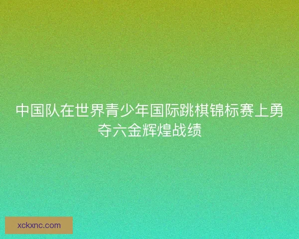 中国队在世界青少年国际跳棋锦标赛上勇夺六金辉煌战绩