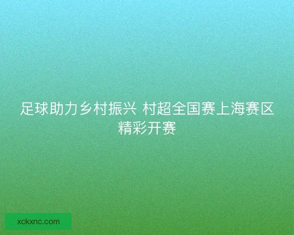 足球助力乡村振兴 村超全国赛上海赛区精彩开赛