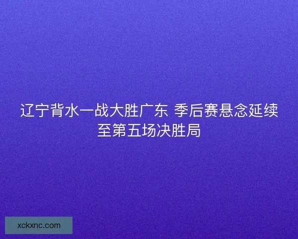 辽宁背水一战大胜广东 季后赛悬念延续至第五场决胜局