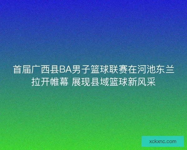 首届广西县BA男子篮球联赛在河池东兰拉开帷幕 展现县域篮球新风采